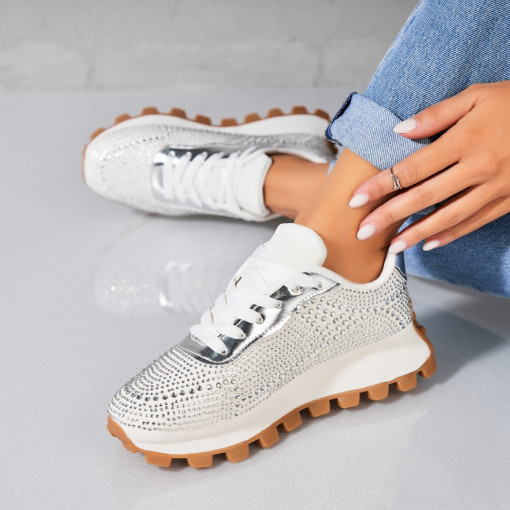 Adidași damă Piele Ecologica Alb Tayon - Img 3