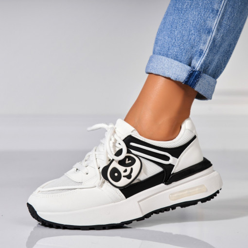 Adidași damă Piele Ecologica Alb Zylea - Img 2