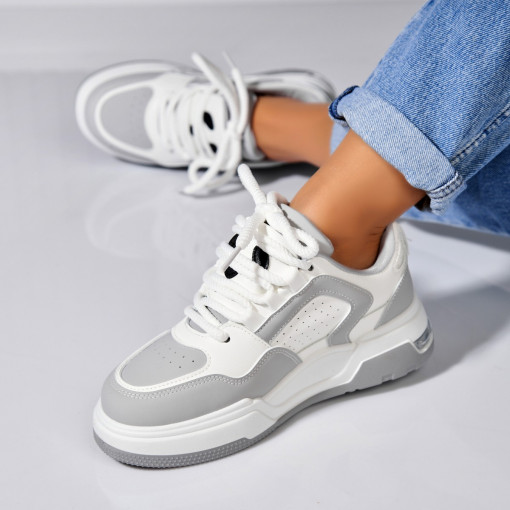 Adidași damă Piele Ecologica Gri Anyra - Img 3