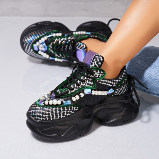 Adidași damă Piele Ecologica Negru Kaylia - Img 3