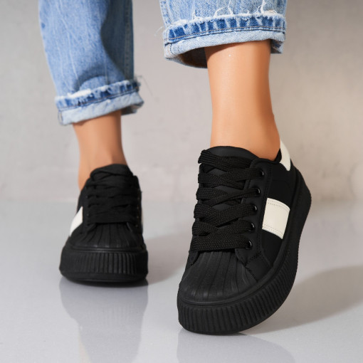 Adidași damă Piele Ecologica Negru Lainy - Img 3