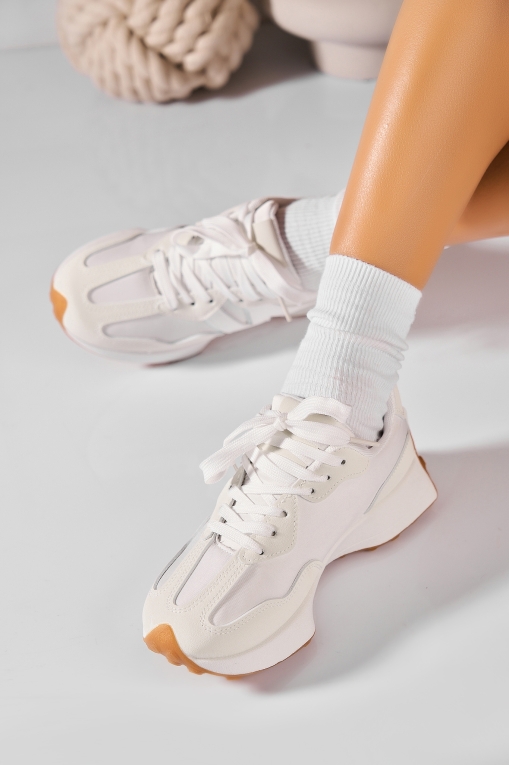 Adidași de damă Piele Ecologica Alb Daneli - Img 3