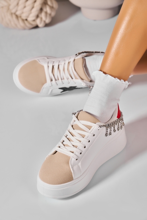 Adidași de damă Piele Ecologica Color Mayble2 - Img 2