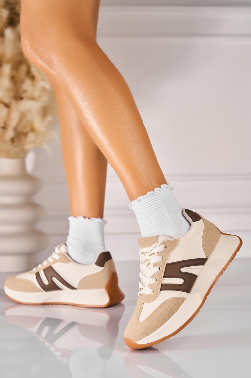 Adidași de damă Piele Ecologica Kaki Elexis - Img 3