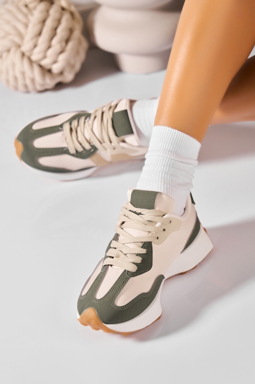 Adidași de damă Piele Ecologica Verde Daneli - Img 4