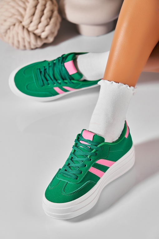 Adidași de damă Piele Ecologica Verde Keyra - Img 2