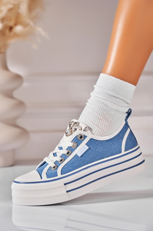 Adidași de damă Textil Albastru Deisy - Img 3