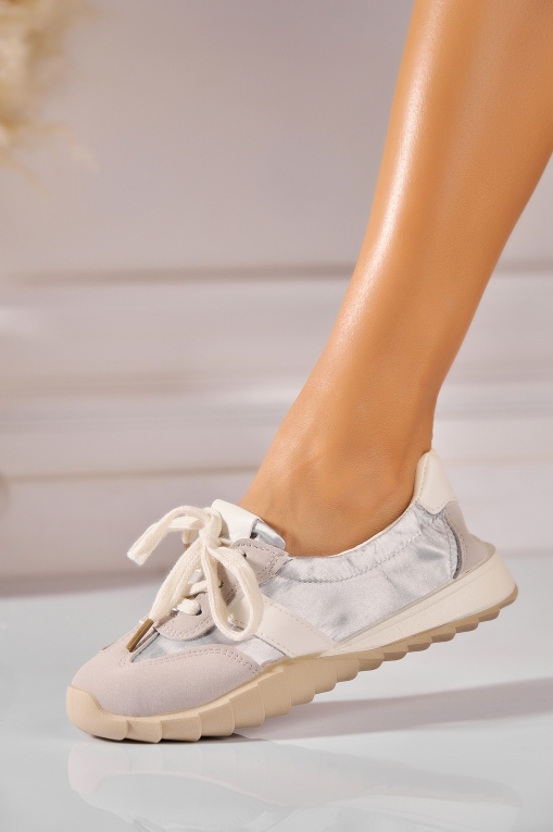 Adidași de damă Textil Argintiu Raney - Img 2