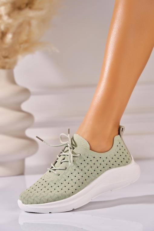 Adidași de damă Verzi din Piele Ecologica Intoarsa Yesenia - Img 1