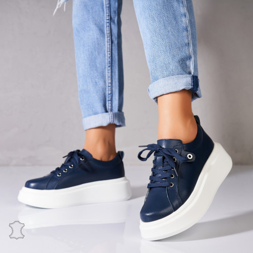 Adidasi Piele Naturala Bleumarin Tryce - Img 2