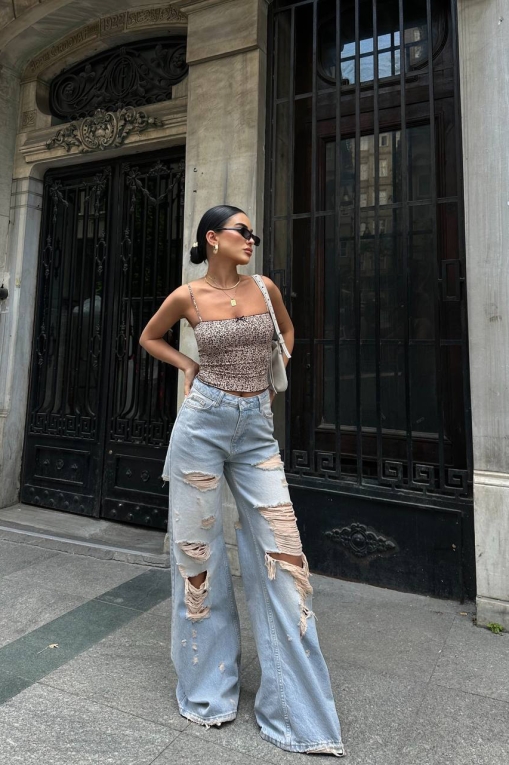 Blugi Damă Evazati Albastri Goldie - Img 3