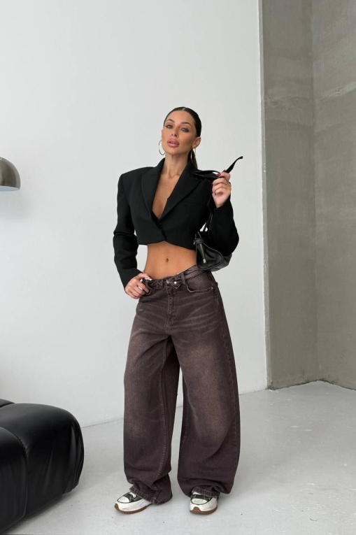 Blugi Damă Oversize Maro Harya - Img 2