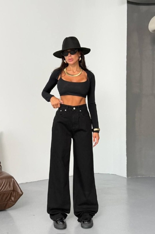 Blugi Damă Oversize Negri Kyarah - Img 2