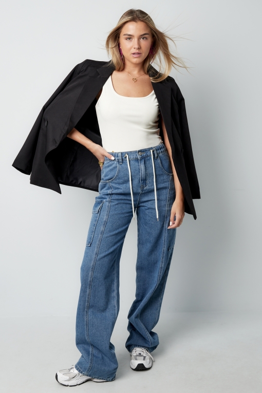 Blugi Regular Fit Albastri Amrie - Img 3