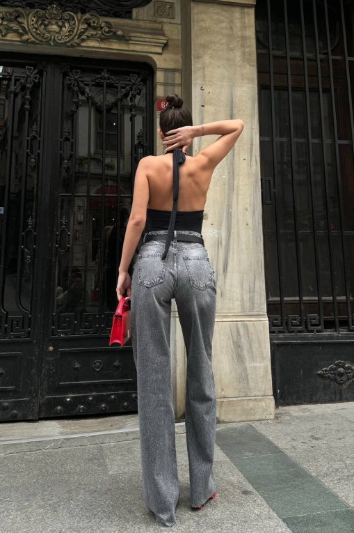 Blugi Regular Fit Gri Estelle - Img 3