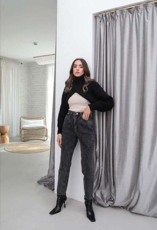 Blugi Regular Fit Negri Flarya - Img 3