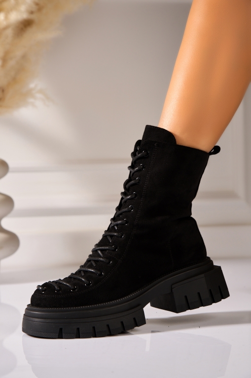 Ghete Dama Imblanite Negre din Piele Ecologica Intoarsa Zelina2 - Img 5