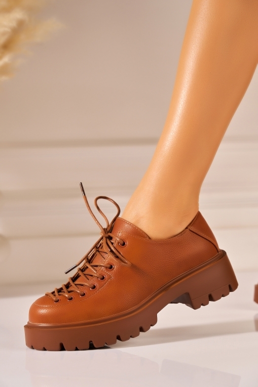 Loafers Dama Piele Ecologica Camel Sidhi - Img 3