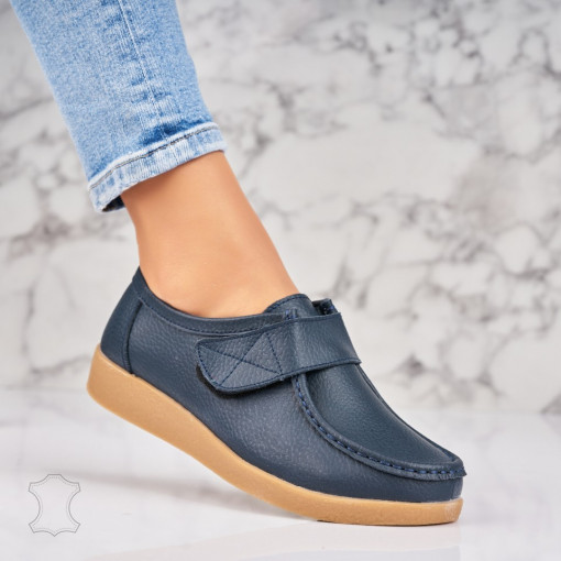 Mocasini dama Piele Naturala Bleumarin Genesi - Img 2