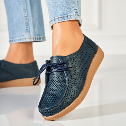 Mocasini dama Piele Naturala Bleumarin Jyana - Img 5