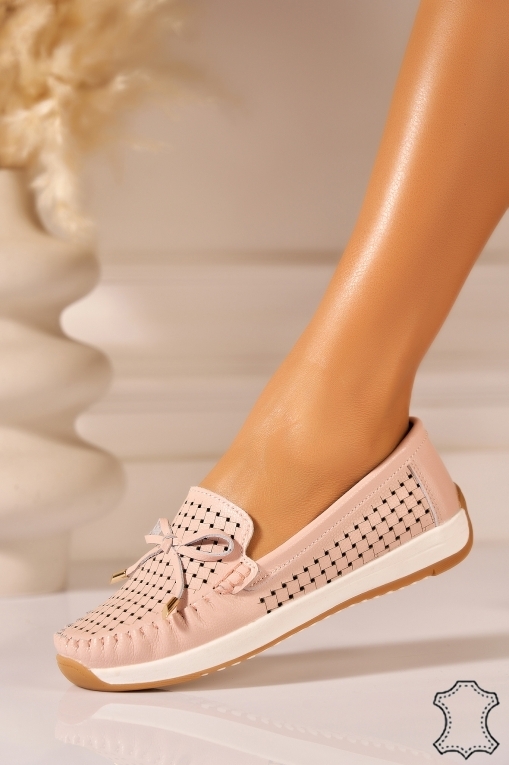 Mocasini dama Piele Naturala Roz Jessy - Img 3