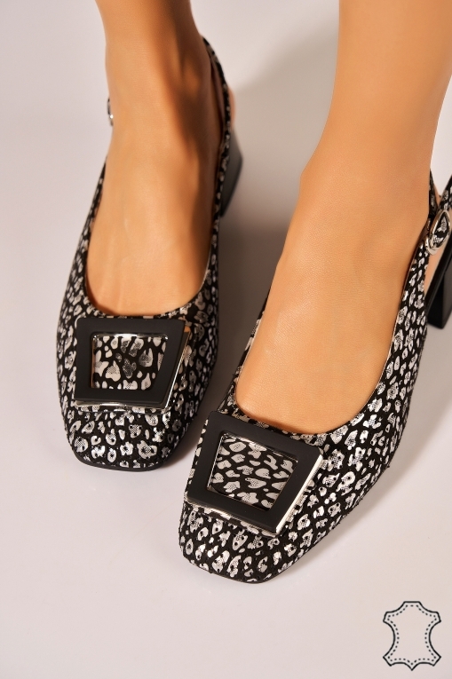 Pantofi cu toc Piele Naturala Negru Juwery - Img 2