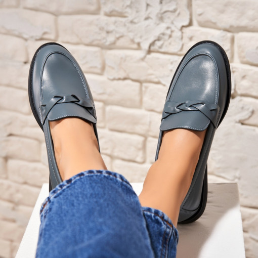 Pantofi dama casual Albastri din Piele Ecologica Osmara - Img 2