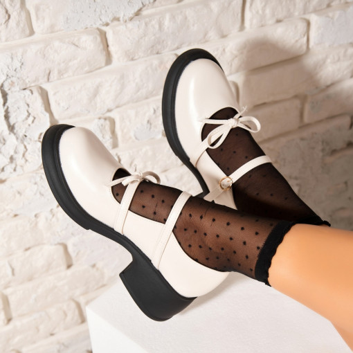 Pantofi dama casual Bej din Piele Ecologica Myrna - Img 3