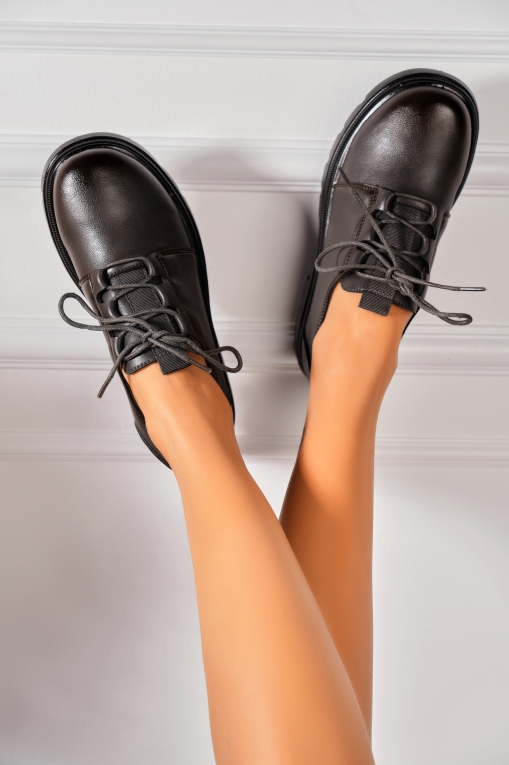 Pantofi dama casual Gri din Piele Ecologica Brenya - Img 2