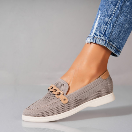 Pantofi dama casual Gri din Textil Yuni - Img 3