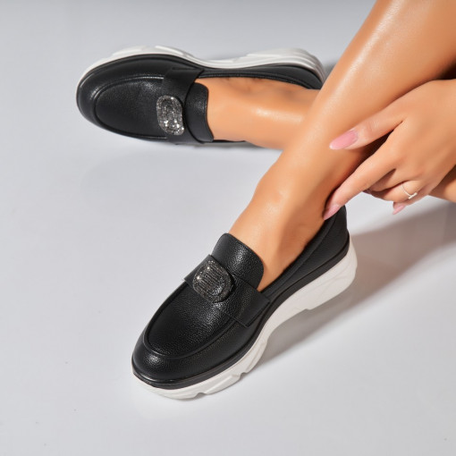 Pantofi dama casual Negri din Piele Ecologica Alayah2 - Img 3