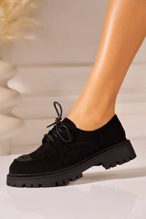 Pantofi dama casual Negri din Piele Ecologica Intoarsa Laken2 - Img 3