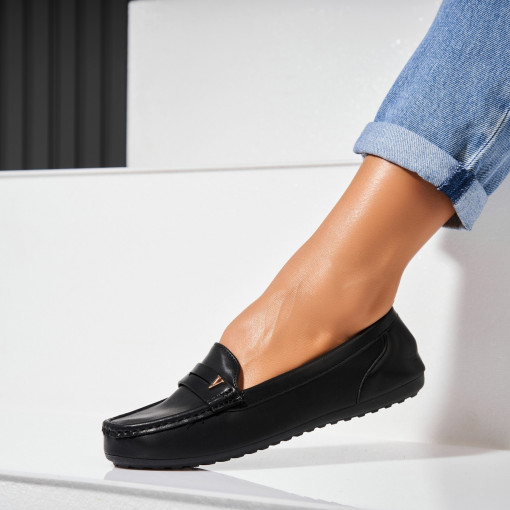 Pantofi dama casual Negri din Piele Ecologica Jaxel - Img 3