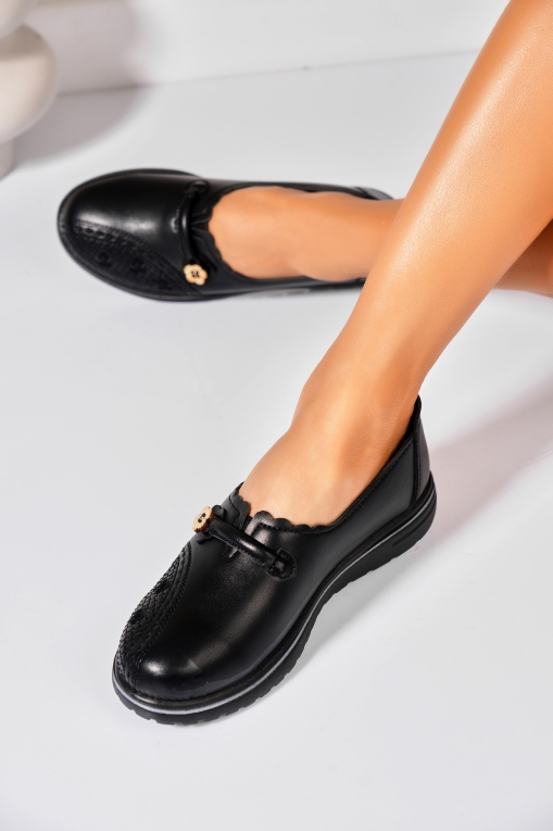 Pantofi dama casual Negri din Piele Ecologica Julena - Img 3