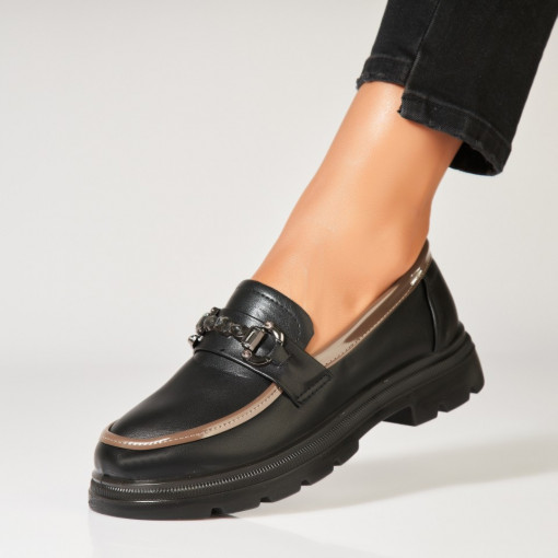 Pantofi dama casual Negri din Piele Ecologica Lyddie - Img 4