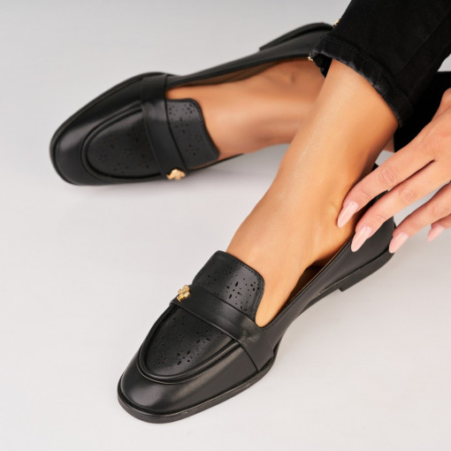 Pantofi dama casual Negri din Piele Ecologica Zalah - Img 2