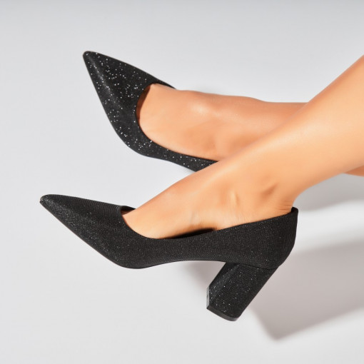 Pantofi dama cu toc Negri din Textil Crosley - Img 3