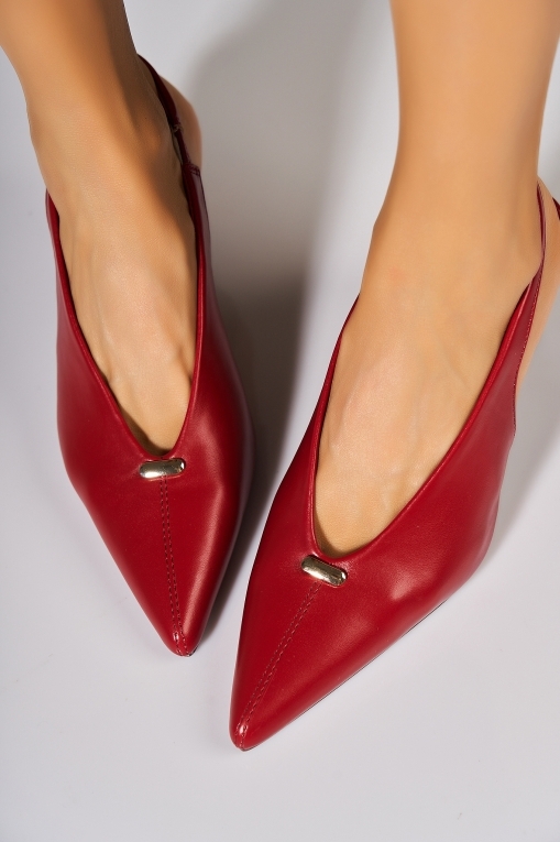 Pantofi dama cu toc Rosii din Piele Ecologica Careya - Img 3
