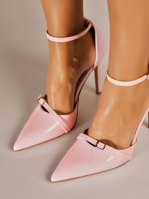 Pantofi dama eleganti Roz din Piele Ecologica Lacuita Avny - Img 2