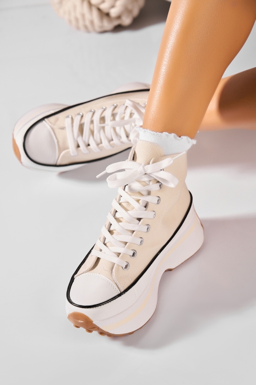 Sneakersi dama Textil Bej Dekota - Img 3
