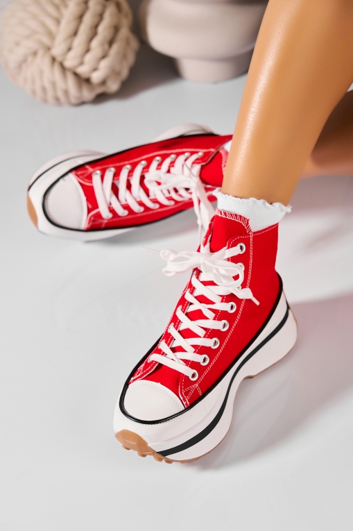 Sneakersi dama Textil Rosii Dekota - Img 2