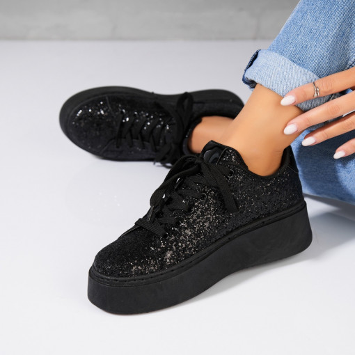 Adidași damă Glitter Negru Aster - Img 3
