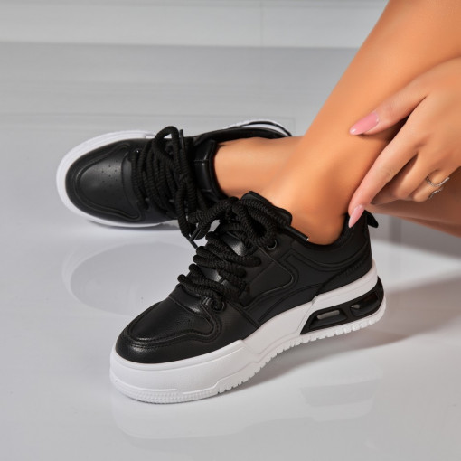 Adidasi Dama Negri din Piele Ecologica Arliss - Img 2