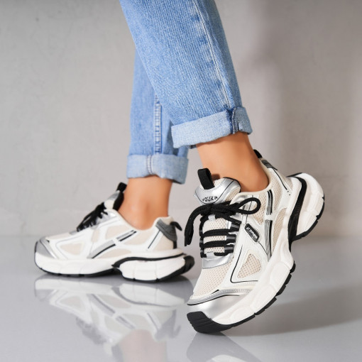 Adidași damă Piele Ecologica Alb Nicko - Img 3