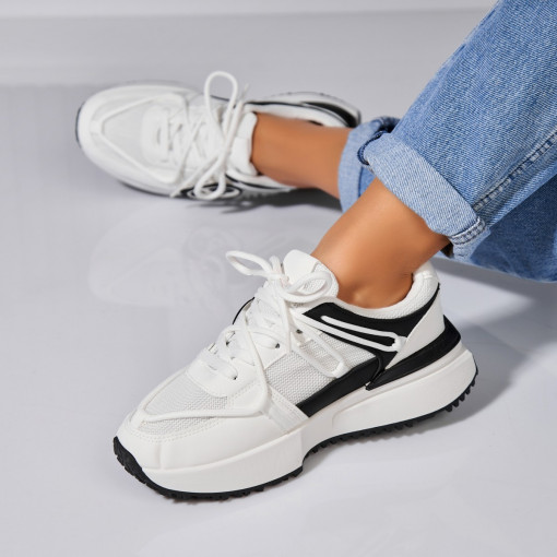 Adidași damă Piele Ecologica Alb Zylea - Img 3