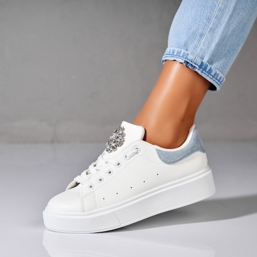 Adidași damă Piele Ecologica Albastru Ashvi - Img 2