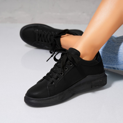 Adidași damă Piele Ecologica Negru Aleha - Img 2