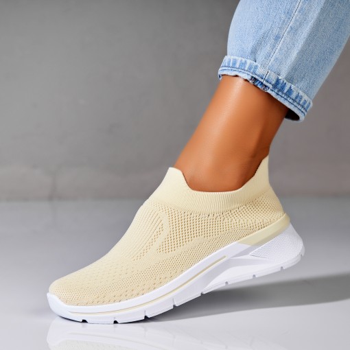 Adidași damă Textil Bej Brany - Img 2