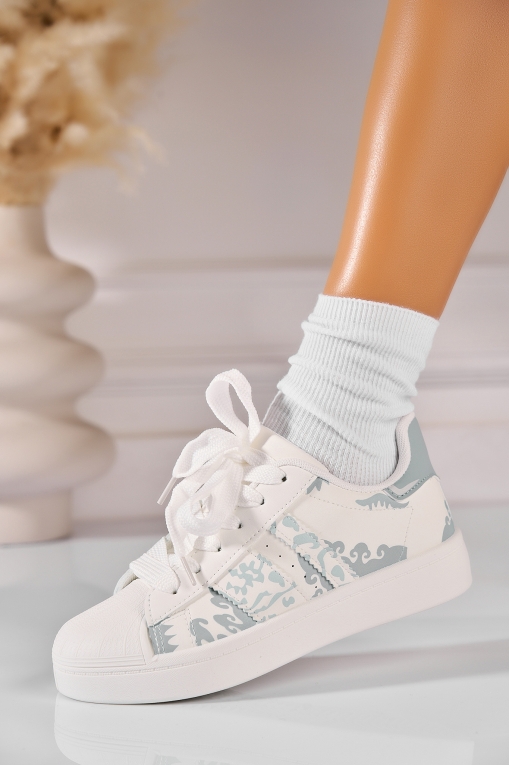 Adidași de damă Piele Ecologica Alb Anezka - Img 3