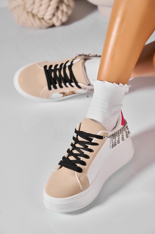 Adidași de damă Piele Ecologica Color Mayble - Img 4